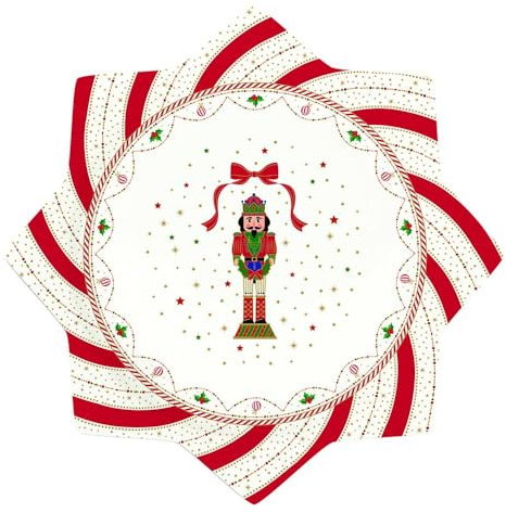 Easy Life Nutcracker Twist Piatto Torta da Portata 32cm Porcellana Tavola di Natale
