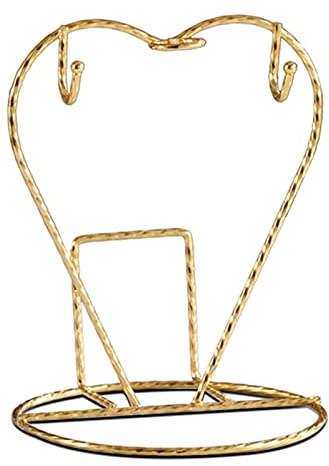 Leisurealeaneag Kaffeebecher-Halter, Abflussregal, Tassen-Präsentationsständer für Theke, Schrank, Gold, 15 x 12,5 cm