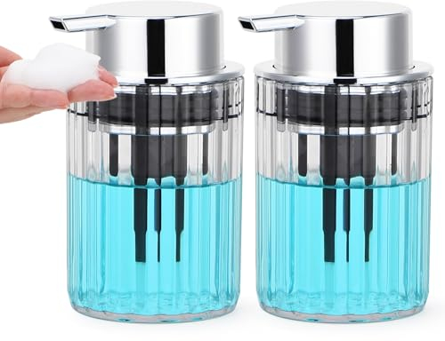Segbeauty Schaumspender, 2 Stück 300ml Seifenspender Schaum Kunststoff, Seifenspender Bad mit Großer Pumpenkopf, Foam Soap Dispenser Transparent für Shampoo, Handseife