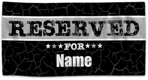 Print Royal PR Personalisiertes Handtuch mit Spruch - Reserved for - mit Name Bedrucken | Badetuch selbst gestalten, Persönliches Fotogeschenk für Familie, Freunde - Schwarz, 140 x 70 cm