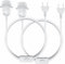 2 x E27 Lampenfassung mit Schalter & Stecker, E27 Fassung mit 3m Kabel Schraubring, Küche, Wohnzimmer und Kinderzimmer, Weiß