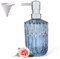 LaMarriti Blue Glass Soap Dispenser with Rust Proof Pump, Crystal Glass Refillable Lotion Soap Dispenser for Bathroom Countertop, Kitchen, Ideal for Hand Soap, Dish Soap, Body Wash