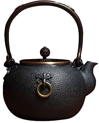 Japanese Stovetop Kettle 37.1oz/1.1L Teapot No Coating Cast Iron Tea Pot Teakettles in Japanese Style Kettle for Home Kitchen Restaurant Japanese Tea Set