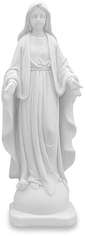 Statue Heilige Mutter Maria – Klassische weiße Jungfrau Maria Skulptur – religiöse Kunst Sammlerstück – 21,7 cm – unverzichtbare Dekoration für Altars.