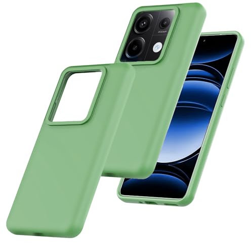 BEEJTUNY Custodia Silicone per Xiaomi Redmi Note 13 PRO 5G/ Poco X6 5G, Cover Silicone Liquido Protettiva, Anti Impronte, Anti Sbiadimento, Silicone Custodia Inodore. Verde Menta