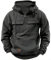 PADOLA Pullover Herren 1/4 Zip Hoodie Cargo Arbeitspullover mit Multi-Taschen Vintage Kapuzenpullover Retro Fleecepullover Langarm Sweatshirt mit Fleece Übergangsjacke Winter (XL, 1 Dunkelgrau)