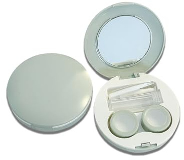 Desuibao Lot de 2 étuis de voyage étanches pour lentilles de contact avec miroir, pince à épiler, outil de retrait, boîte de rangement portable pour lentilles de contact quotidiennes pour l'extérieur,