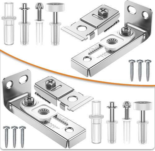 TOP-VIGOR 2 Set Bifold Door Hardware Repair Kit, Track Folding Pocket Bi-Fold Door Replacement Parts for 7/8 to 1 Track with Guide Wheel and Top Bottom Pivot Bracket for Accordion Barn Folding Door