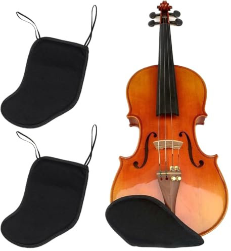 NHQ 2 Stück Geige Kinnhalter Geigenzubehör,Kinnstütze Stirnstütze,Schulterstütze Violine 4/4,3/4,Geigen Kinnauflage Pad,Violine Kinnstütze Pad Protector,Geige Zubehör