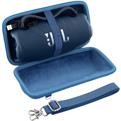 Khanka für JBL Charge 6 Tragbarer Bluetooth-Lautsprecher Hartschalen-Reise-Aufbewahrungstasche mit Schultergurt, Nur Tasche (Blau)