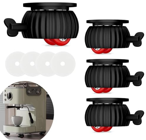 Wopanxye Self Adhesive Caster Wheels, 4pcs Stick-on 360° Mini Attachable Swivel Roller Balls Castors Pulley for DIY Small Furniture Trash Can Box Kitchen Appliances Storage Tin Trolley Microwave Ovens