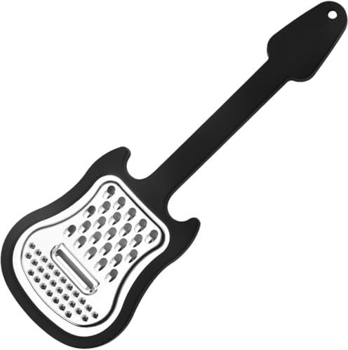 Black Cheese Grater, Stainless Steel Cheese Shredder, Handheld Graters For Kitchen, Food Grater And Shredder Guitar Design, Comfortable Grip Kitchen Food Grater, Fruit Pulp Crusher For Kitchen