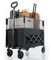Folding Utility Wagon Cart with Wheels, 120L Capacity, Black