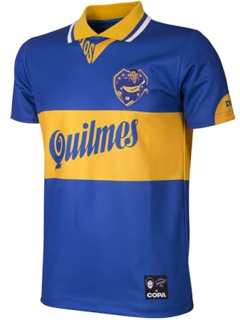 COPA - Retro Fußballtrikot Herren - Maradona Boca Juniors 1995 - Blau - 100% Polyester
