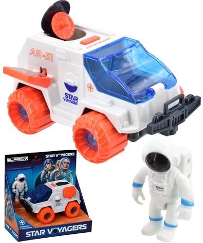 Space Rover Toy Vehicle with Astronaut Figure Star Voyagers Space Exploration Playset for Imaginative Kids Durable Plastic All-Terrain Design Interactive STEM Toy for Creative Role Play
