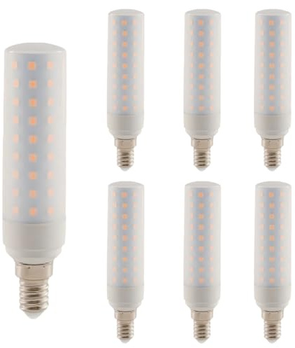 WULUN E14 12W LED Mais Glühbirne, Energiesparlampen mit milchiger weißer Abdeckung, Äquivalent 120W Halogenlampen, 1200LM Warmweiß 3000K, AC/DC 110V-240V, 360 ° Strahlwinkel, Nicht Dimmbar, 6 Stück