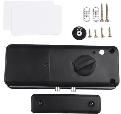 CashMuch Tuya Smart - Cerradura invisible para puertas de madera, Bluetooth y desbloqueo de tarjeta, bloqueo automático, compatible con la aplicación Tuya, color negro