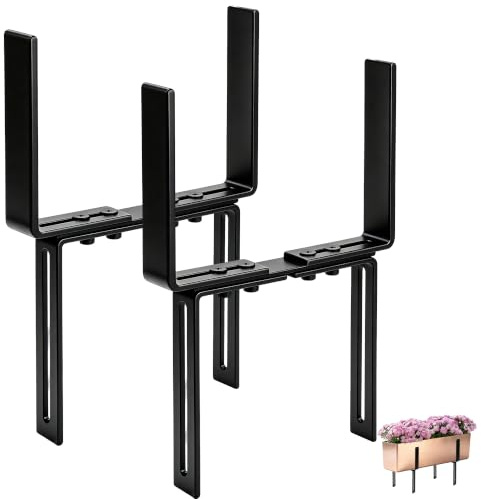 OAKENCREST 2 Piezas Soporte para Jardineras de Balcón, Jardinera Balcon | Sin Perforar, Ajustable, Adecuado para Barandillas de Balcón de 1,5 a 32 cm y Macetas de 15 a 23 cm, Soporte para Macetas