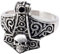 Fly Style 1 Stück Ringe aus Edelstahl - Totenkopf, Alien, Drache, Eisernes Kreuz, Ring Grösse:23.9 mm, Modelle:Thors Hammer Skull Wikinger