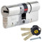 Yale P-YS3-5050N Anti-Snap 3 Star Euro Double Cylinder, High Security, 50:50 (100mm), Nickel Finish