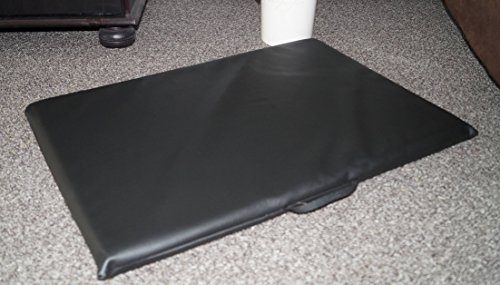 Hundematte Hundematratze Matte Kunstleder Schaumstoff 3 cm (90 cm X 60 cm, schwarz)