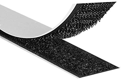KLEBESHOP24 Klettband selbstklebend Set, 38 mm x 8 m, schwarz | enthält Haken- und Flauschband
