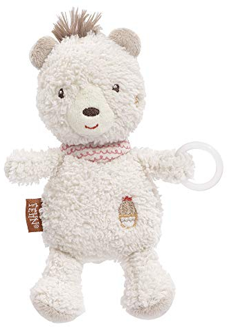 FEHN 058109 Schnullertier Bär / Spieltier mit Rassel und Schnullerhalter, passend für alle herkömmlichen Schnuller - perfekter Begleiter für Babys und Kleinkinder ab 0+ Monaten