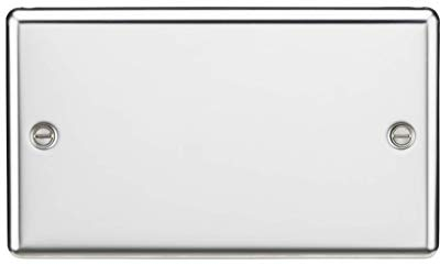 Knightsbridge CL86PC 2G Blanking Plate - Rounded Edge Polished Chrome