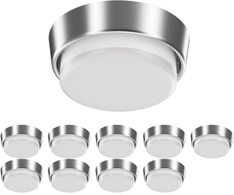 ledscom.de 10 Stück GX53 Lampen-Fassung INEL chrom glänzend rund 90mm Ø inkl. LED Lampe 10,063W 1038lm warm-weiß