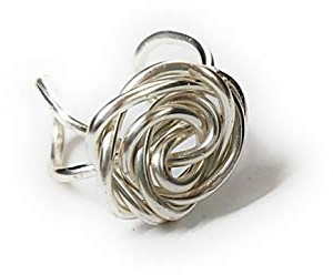 Ear Cuff, Ohrklemme, Ohrschmuck, Ohrmanschette, kein Piercing, Rose, schlicht, Silber
