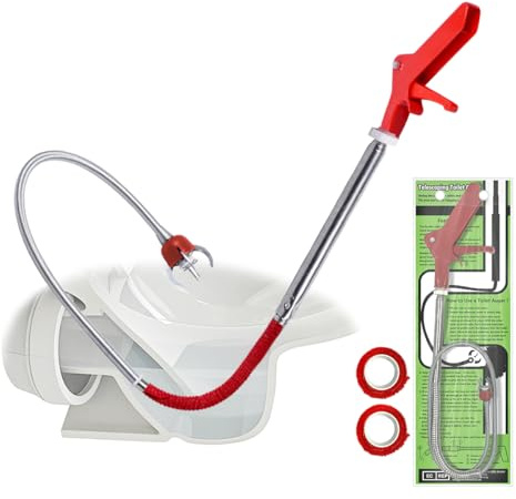 gulrear Herramienta de agarre de barrena de inodoro de 51 pulgadas, herramienta flexible para desatascar, pastilla de cuatro mandíbulas, poste telescópico de acero inoxidable, serpiente de inodoro