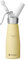 HENDI Sahnespender, Inklusive Set aus 3 Polypropylen Spritztüllen und Reinigungsbürste, Sahne-Mousses-Desserts-kalten Schäumen, Sahnesyphon, 0,5L, ø80x(H)260mm, Aluminium, Pastellgelb