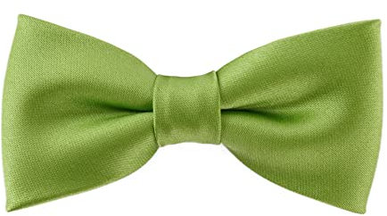 TigerTie - Papillon per bambini in tinta unita con elastico da 29 a 40 cm di circonferenza del collo regolabile + scatola portaoggetti, verde chiaro, Fliegengröße: ca. 7 cm x 3,5 cm