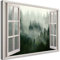 Feeby Leinwand Bilder - Fensterblick Natur- 90x60 cm- Deko Wohnzimmer - Wandbilder Schlafzimmer - Deko Aesthetic - Wand Deko - Leinwand Groß - Deko Zimmer - Leinwandbilder XXL