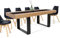 IDMarket - Esstisch, rechteckig, Phoenix, 8 Personen, Holz und Schwarz, Mittelstreifen, 200 cm