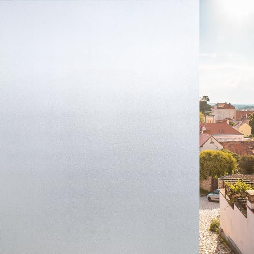 KROMAPOLIS Fensterfolie Blickdicht Selbsthaftend Milchglas, Fensterfolie Fenster Sichtschutz - Milchglasfolie Sonnenschutz für Bad Küche Zuhause Büro 44.5 x 300
