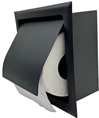 Maison DAM - Einbau Toilettenpapierhalter schwarz matt - Edelstahl matt schwarz pulverbeschichtet - hochwertig - Toilettenpapierhalter - Industrial Style
