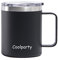 Coolparty 16oz/ 450ml Insulated Coffee Cup with Handle and Lid, Reusable Stainless Steel Vacuum Double Wall Travel Mug, Camping Thermal Cups, Spill Proof (Black)