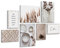 Muralo - Wandbilder Leinwand Set in Boho Stil - Aufhängefertig für Wohnzimmer - Modernes Beige Design - 3 Bilder 30 x 40 cm und 4 Bilder 20 x 30 cm