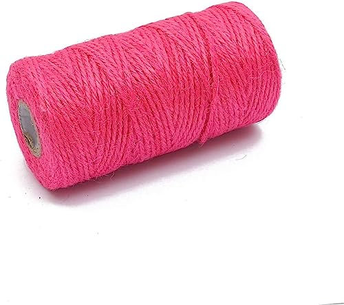 Seil for Dekorieren, natürliches Juteseil, Schnur, 100 m, natürliche Sackleinen-Jute, bunte Schnur, Hanfseil, 2 mm Schnur, Geschenkverpackungsschnüre, Weihnachtsfeierzubehör, langlebige Verpackungssch