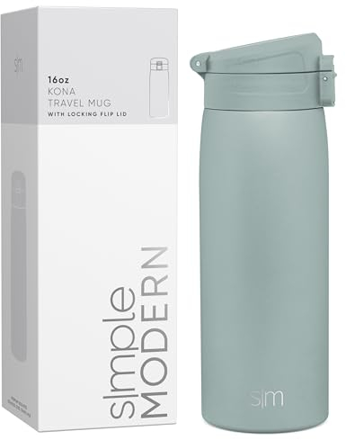 Simple Modern Travel Coffee Mug with Snap Flip Lid | Insulated Reusable Stainless Steel Tumbler Cup | Gifts for Women & Men | Kona Collection | 470ml | Moonlight