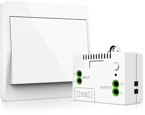 Interruttore Luce Senza Fili, 230v Interruttore Wireless Con 30-100m Ricevitore Set, Interruttore Senza Fili a Parete, 433mhz Trasmettitore Ricevitore Rf, Kit Interruttore Wireless Autogenerante