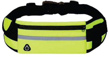 JaBranDo - Gürteltasche aus Neopren - wasserdichte Bauchtasche für sportliche Aktivitäten - Speziell für Outdoor - Trinkflaschenhalterung - Mit Kopfhörerausgang - Einfach verstellbar (Gelb)