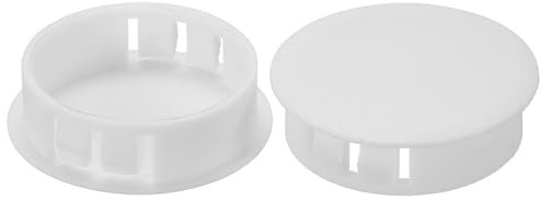 PATIKIL 35mm (1.4) Plastik Loch Stecker 20Stk Flush Typ Rund Loch Stecker Abdeckung Einrasten in Verriegelung Loch Rohr für Tisch Küche Schrank Möbel Weiß