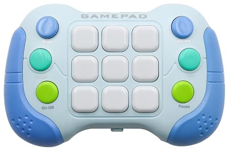 Sarini Fast Push Game Console Handle Flashing Handheld Game Electronic Brain Memory Game Quick Push Buttons Gamepad