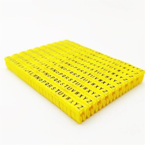 Cable Marking Tubes Wire Marker Tag Label Network Cable for Cat5e Cat6 Type Multicolor Number Letter Tidy Marking Stuck Cord Sleeve 2-8mm Organizer Wire Numbering Marker(8-10mm,260PCS A-Z Yellow)