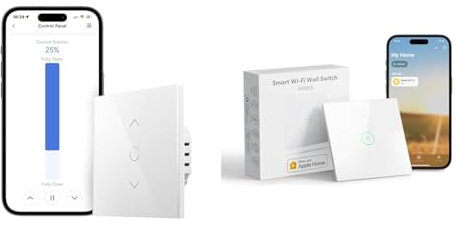 Meross Interrupteur WiFi pour Volet Roulant (FIL NEUTRE REQUIS), Interrupteur Tactile & Interrupteur Connecté, Interrupteur Wi-Fi Compatible avec HomeKit, Alexa, Google Home
