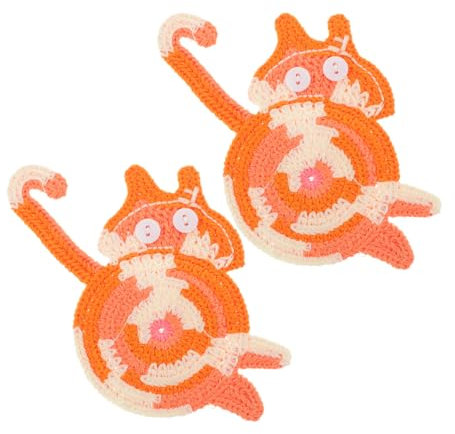 OUNONA 2stücke Katzen-popöchen Untersetzer Handgefertigt Aus Süße Teetassen Und Kaffeetassen-Dekoration Für Katzenliebhaber Für Zuhause Und Partys