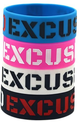 ZENRUIMING Motivierendes Silikon-Armband, 2,5 cm, weiches Silikon-Armband, Outdoor-Sport, Motivationsarmband, 4 Stück, Einheitsgröße, Silikon, Kein Edelstein
