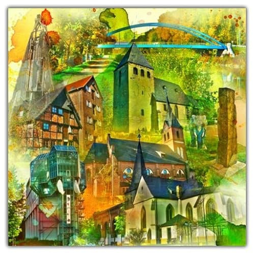 RAY - RAYcities - Hamm - Collage - City Ost - 70 x 70 cm - limitiertes Leinwand Bild als Galerie-Giclée-Druck - auf Keilrahmen - orig. handsigniert vom Künstler RAY